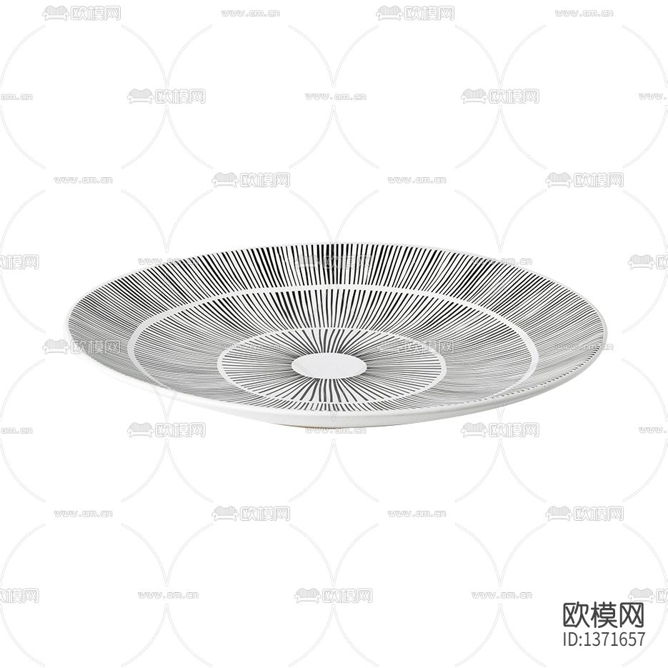 现代简约创意手绘线条陶瓷托盘下载