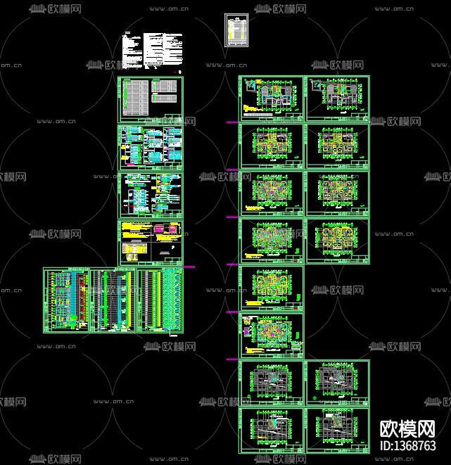 30层高层住宅楼强电弱电cad施工图下载（渲染图10）