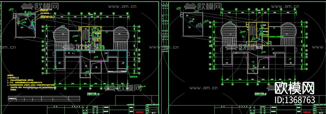 30层高层住宅楼强电弱电cad施工图下载（渲染图8）