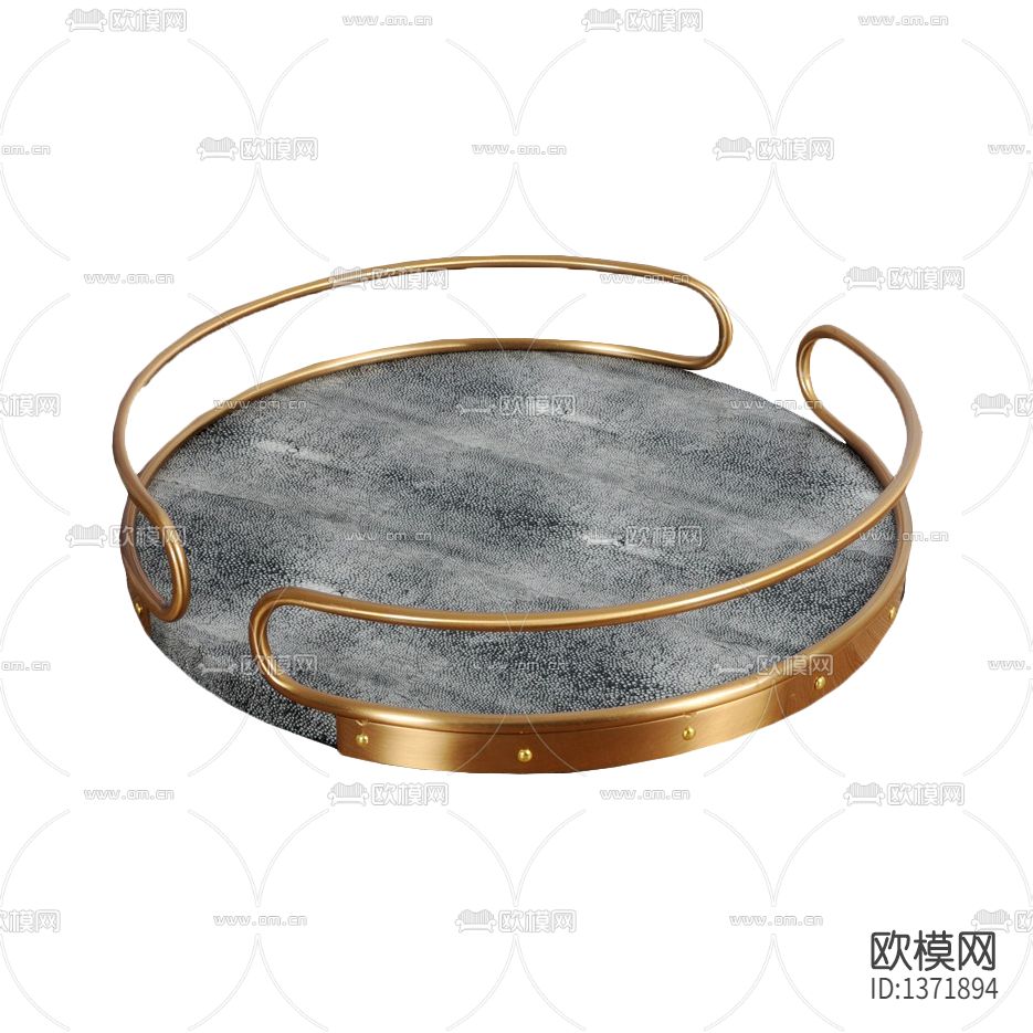 现代轻奢实木不锈钢托盘下载