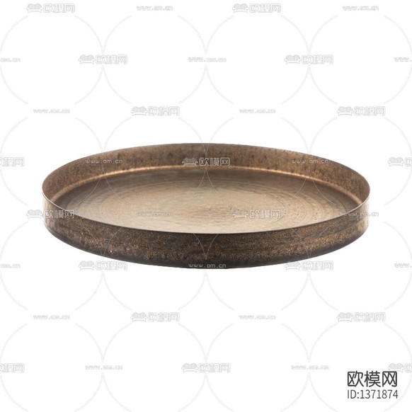 新中式复古做旧金属圆形托盘下载