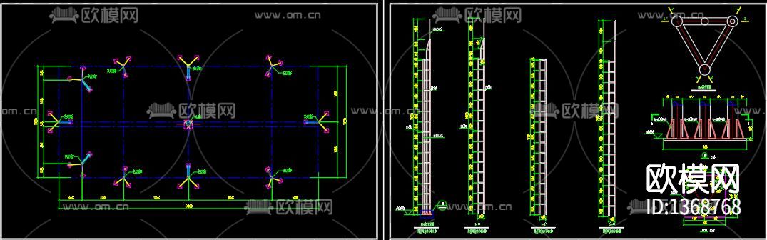 张拉膜cad施工图下载（渲染图5）