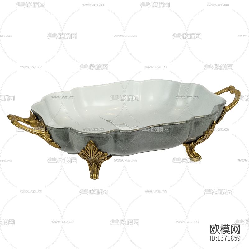 简欧铁艺雕花陶瓷托盘下载