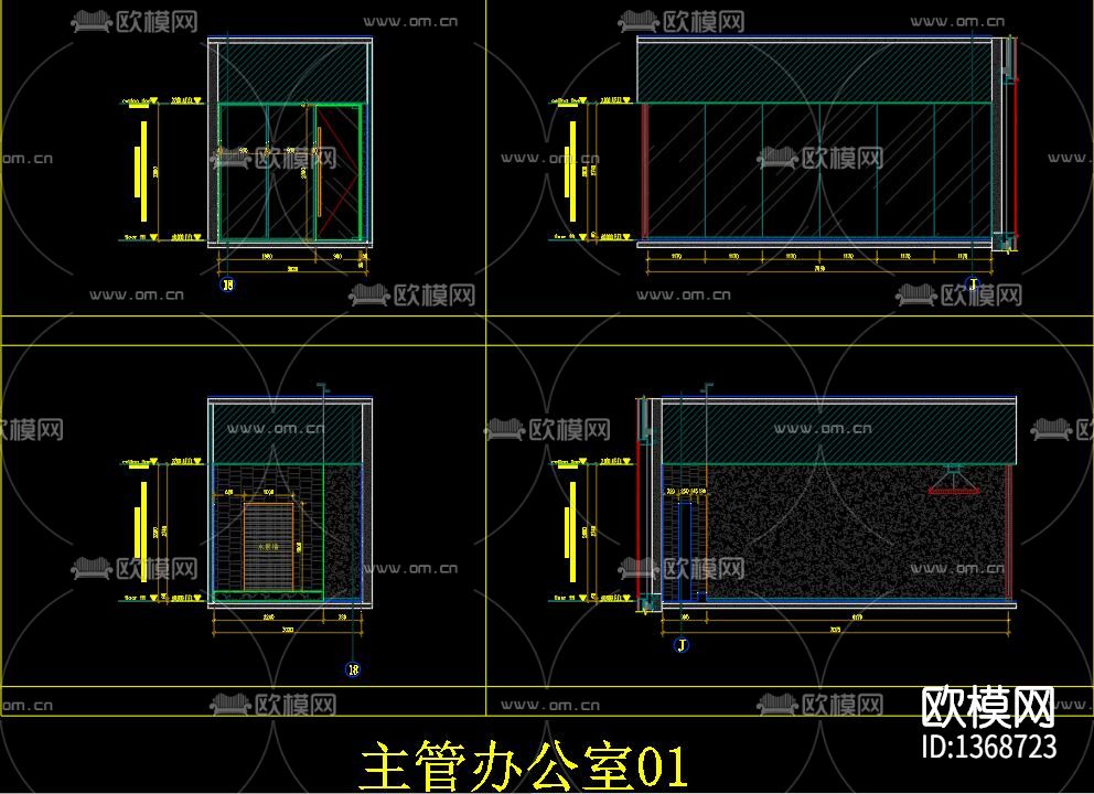 办公空间cad施工图