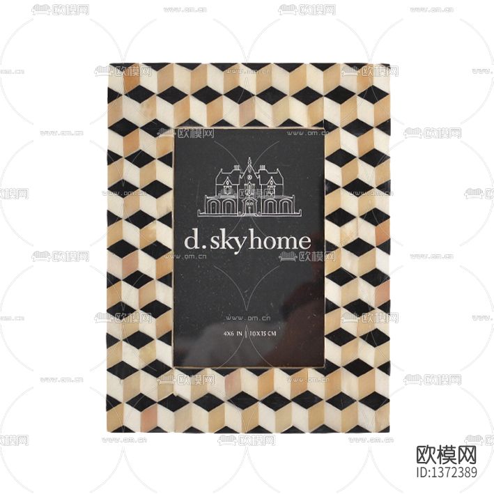 美式复古几何立体印花牛骨相框下载