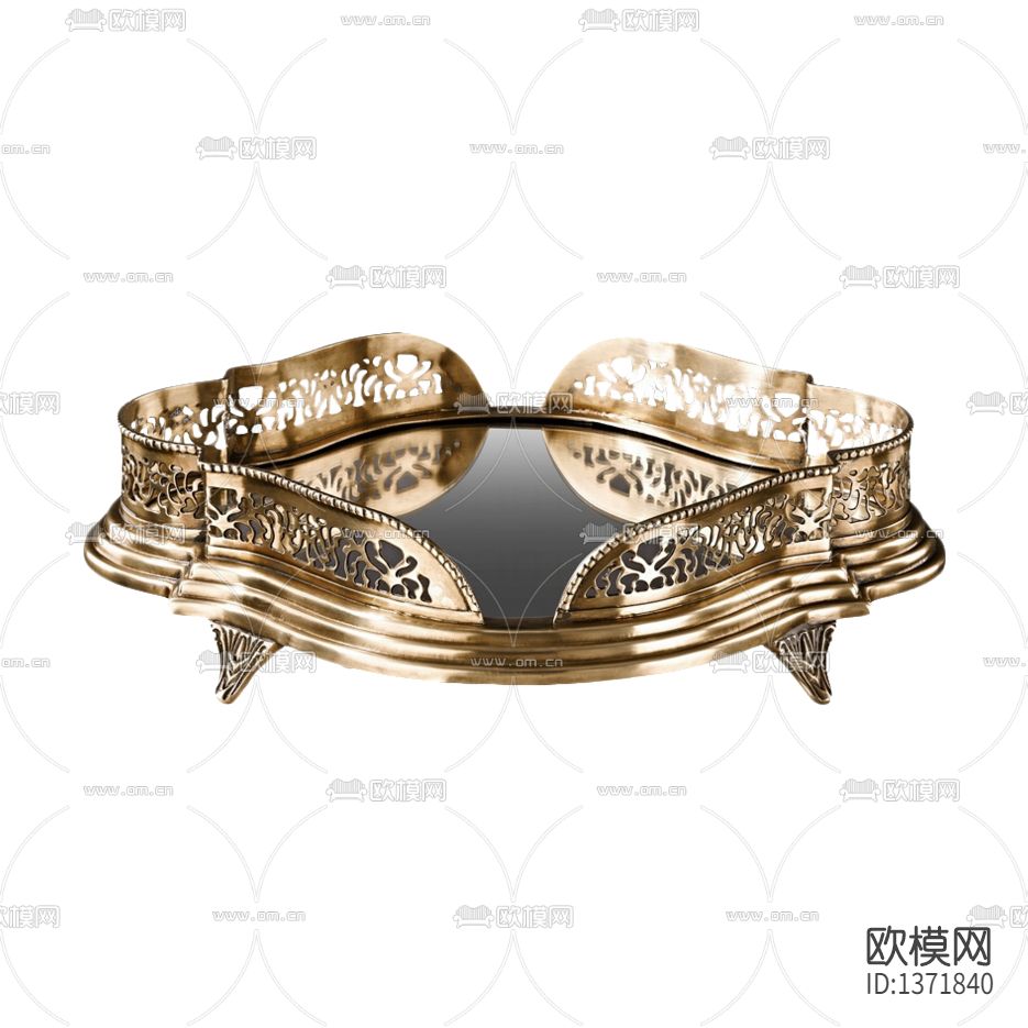 欧式复古铁艺雕花托盘下载