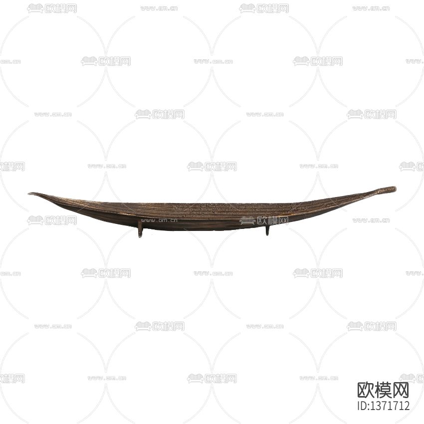 新中式复古做旧实木树叶托盘下载