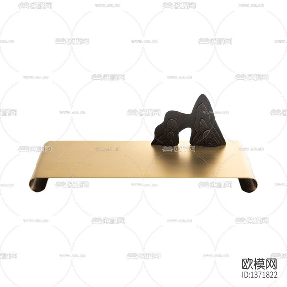 新中式輕奢不銹鋼假山托盤下載