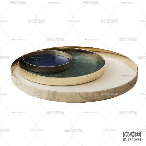 现代极简金属圆形托盘下载