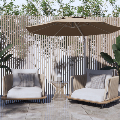  现代藤编户外休闲椅su模型 