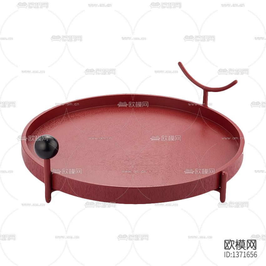 北欧简约红色实木创意托盘下载