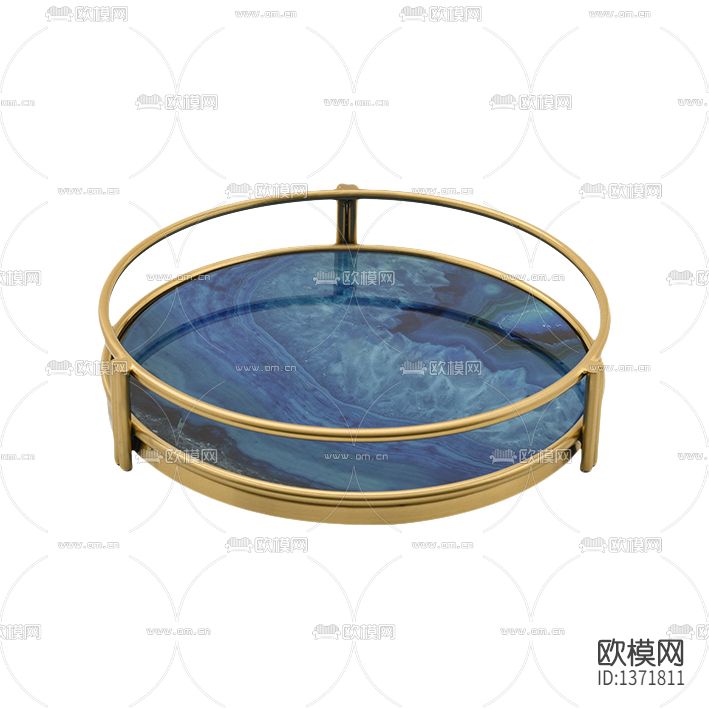 现代轻奢不锈钢大理石托盘下载