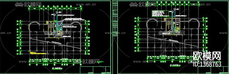 30层高层住宅楼强电弱电cad施工图下载（渲染图5）