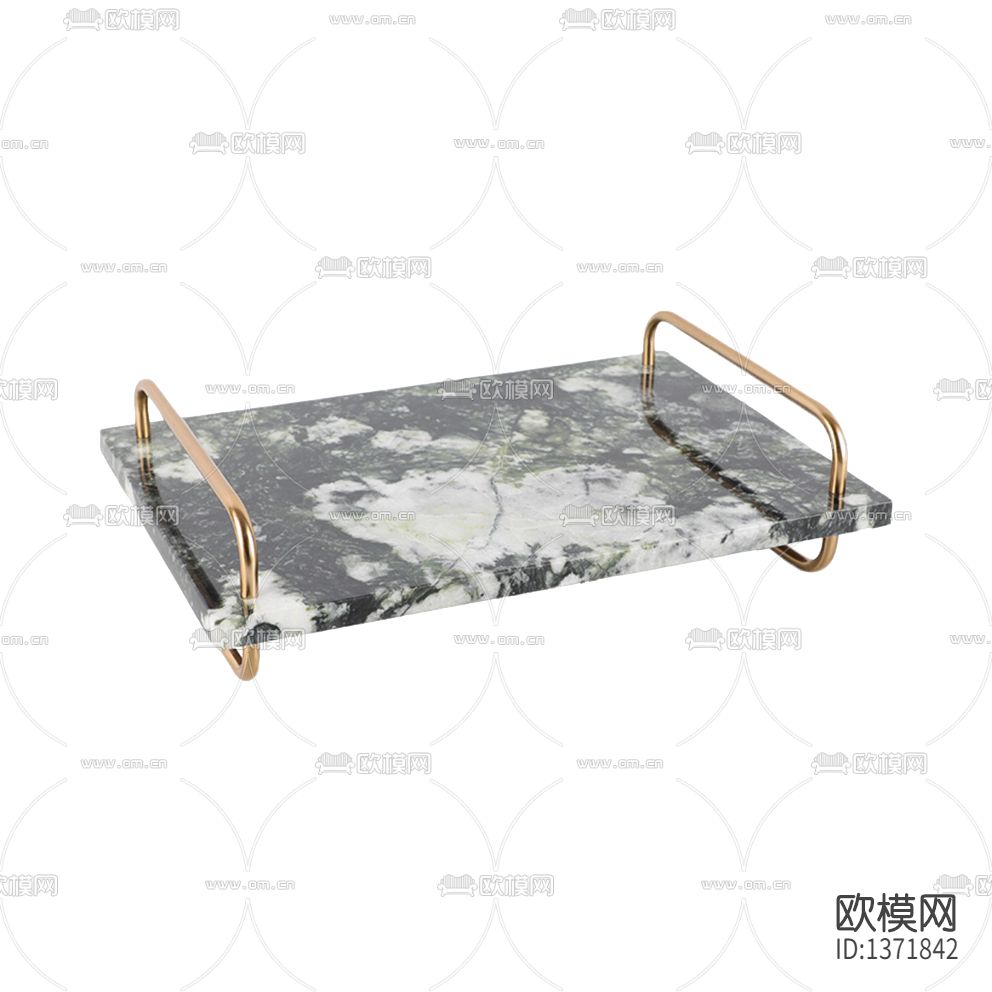 现代轻奢大理石不锈钢托盘下载