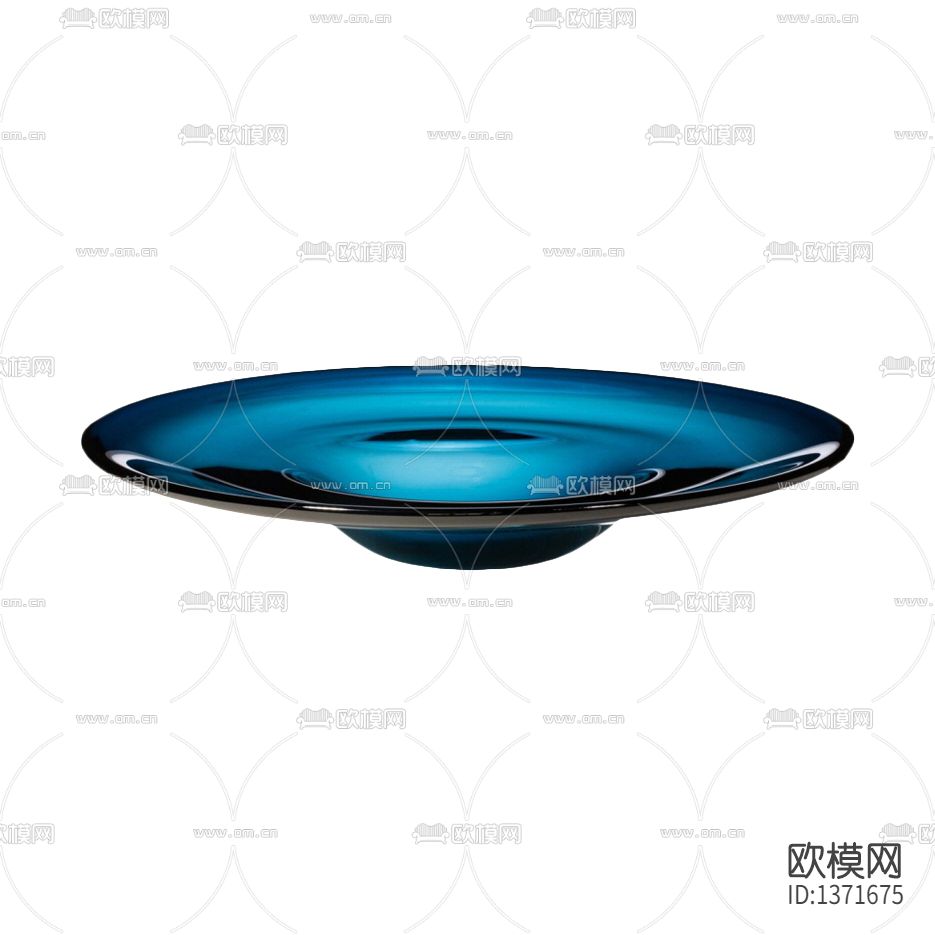 现代极简蓝色透明玻璃托盘下载