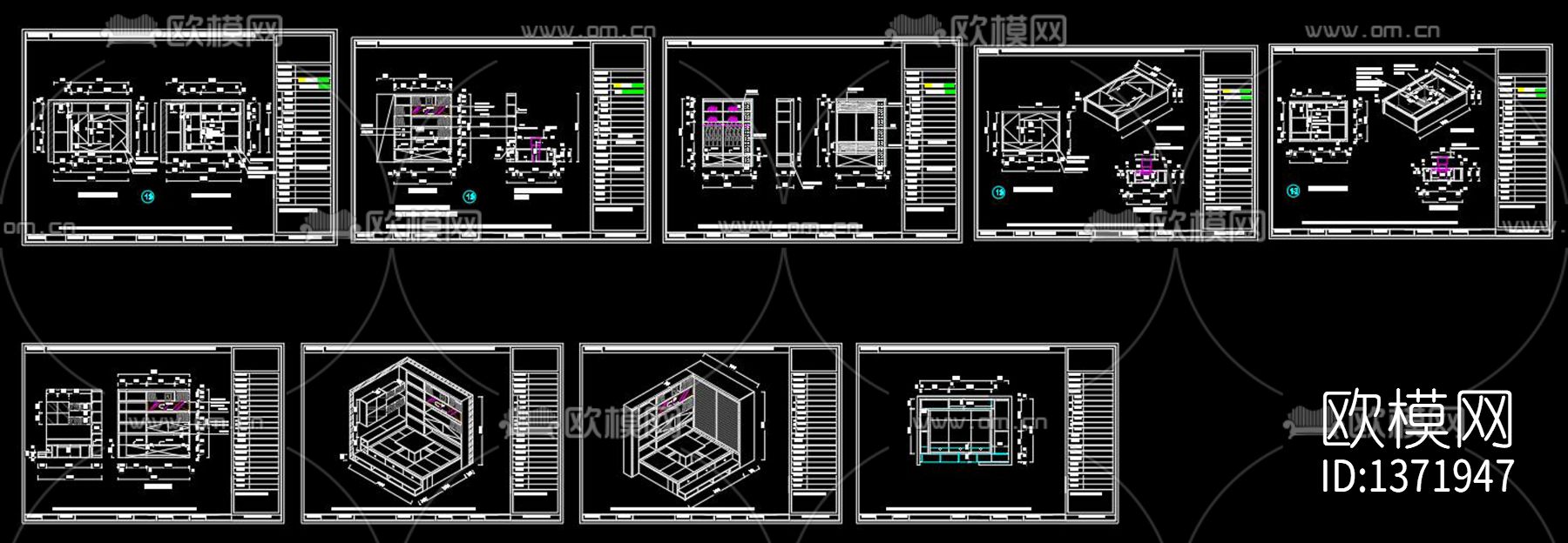 榻榻米设计cad图库下载（渲染图2）
