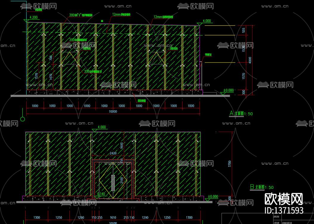 采光顶阳光玻璃房cad施工图下载（渲染图1）