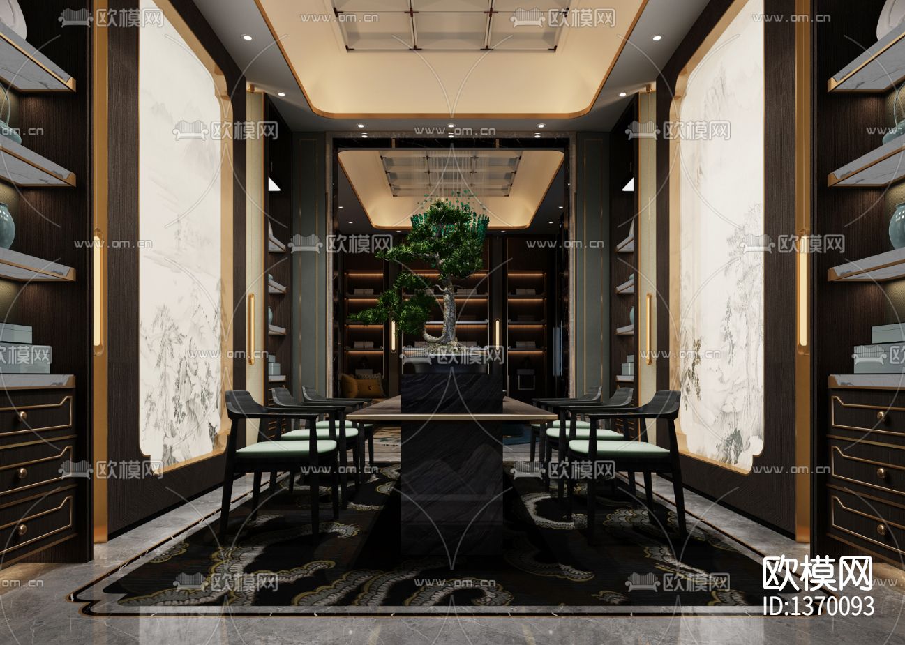 别墅样板间cad施工图下载（渲染图4）