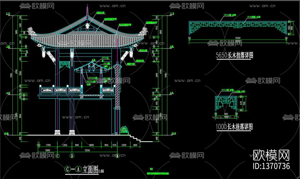萬(wàn)壽宮建筑cad圖紙下載(渲染圖2)