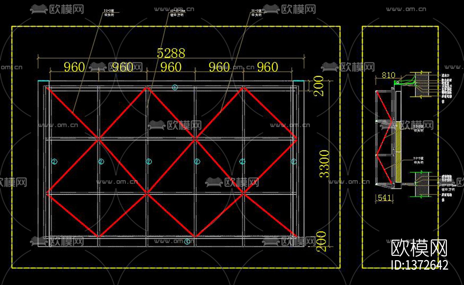自动旋转门cad图纸下载（渲染图4）
