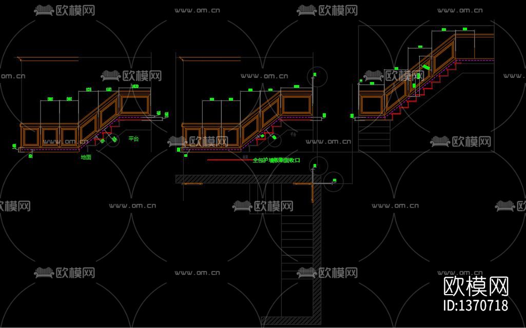家居护墙设计模块cad图纸下载（渲染图5）