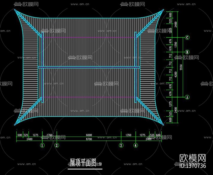 萬(wàn)壽宮建筑cad圖紙下載(渲染圖6)