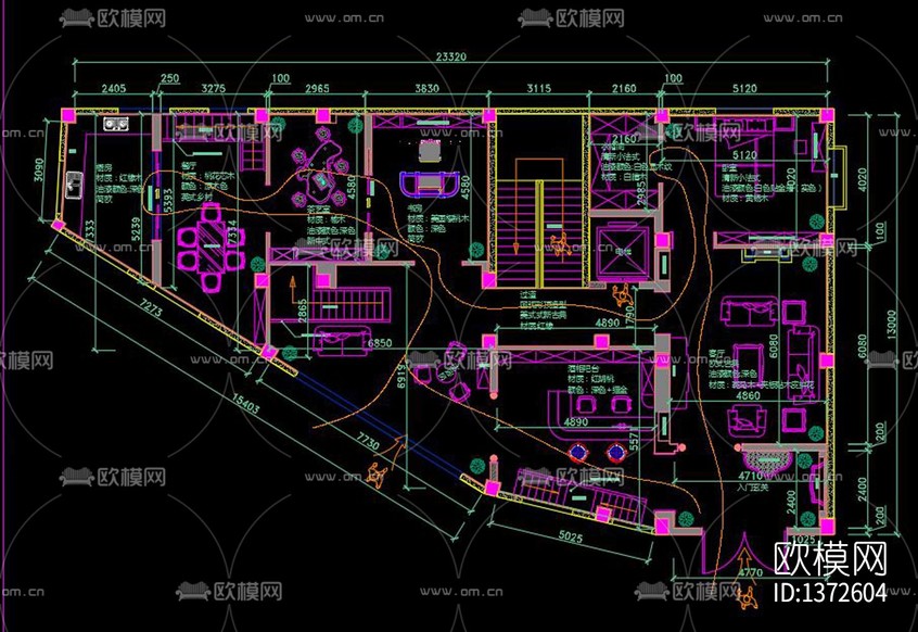 展厅cad施工图下载(渲染图4)