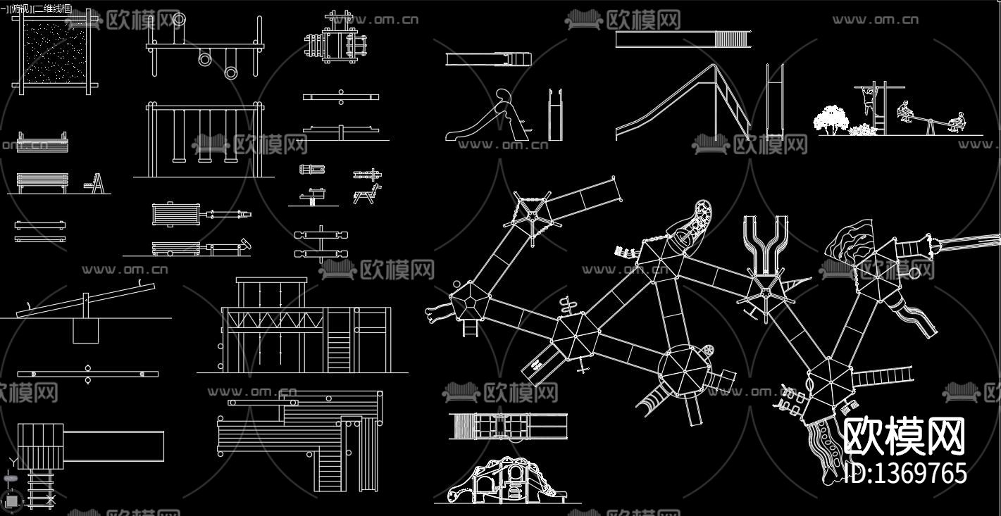 户外设施cad图库