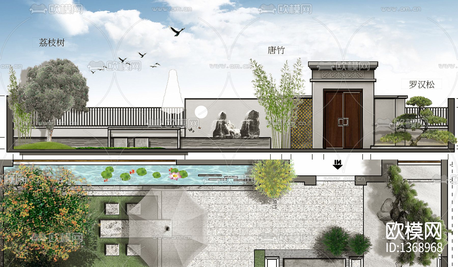 别墅空间cad施工图下载（渲染图4）