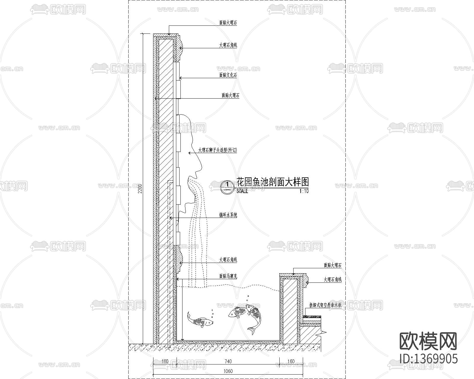 花园鱼池节点大样下载