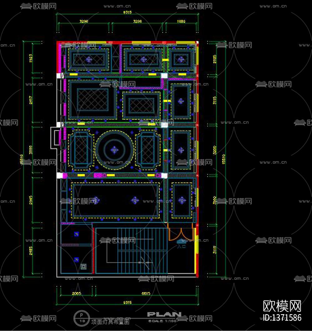 美容院装修设计cad图纸下载（渲染图2）