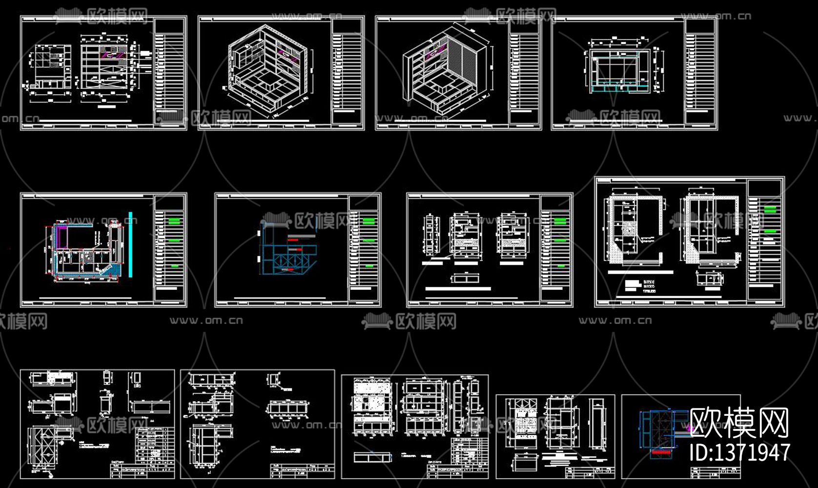 榻榻米设计cad图库下载（渲染图4）