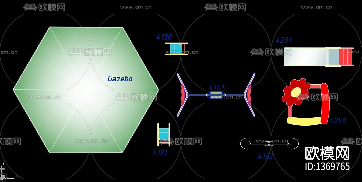 户外设施cad图库
