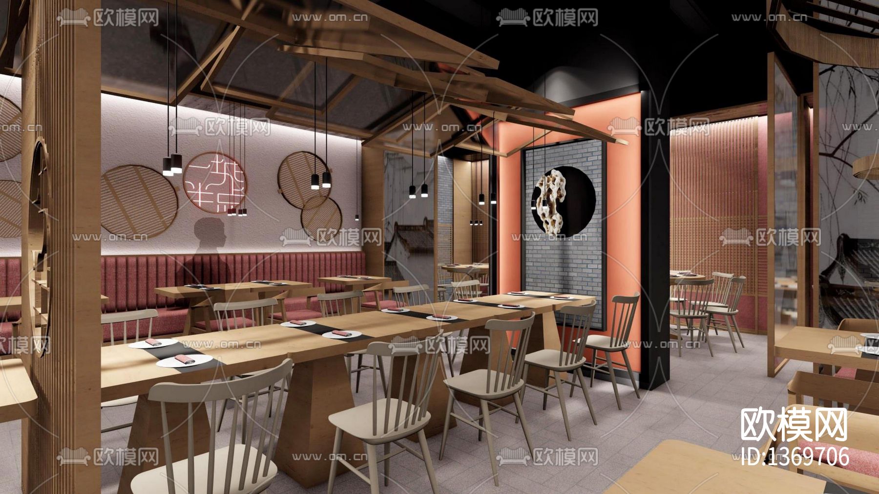 快餐店cad施工图下载（渲染图2）