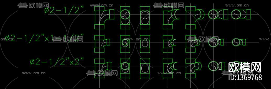PVC管件cad图库下载（渲染图10）
