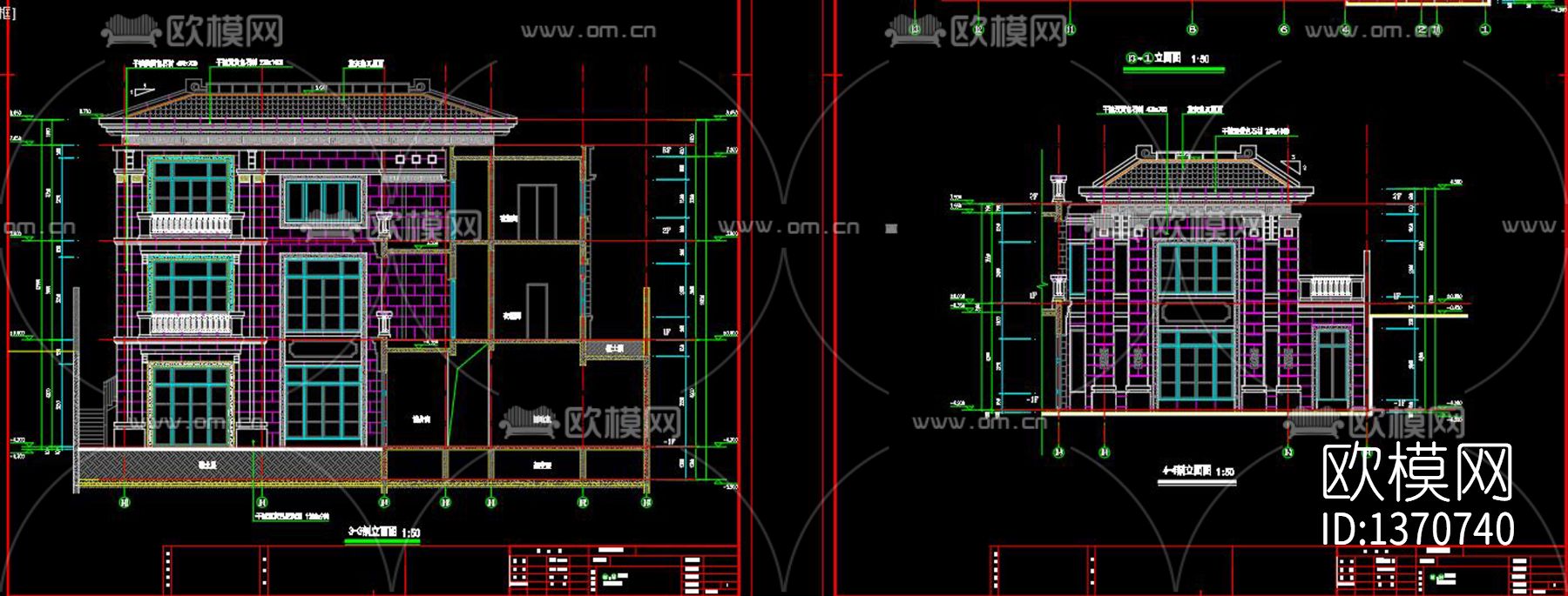 新中式别墅cad施工图下载（渲染图6）