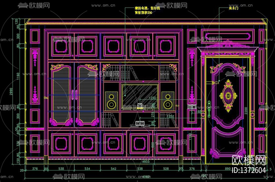 展厅cad施工图下载(渲染图2)