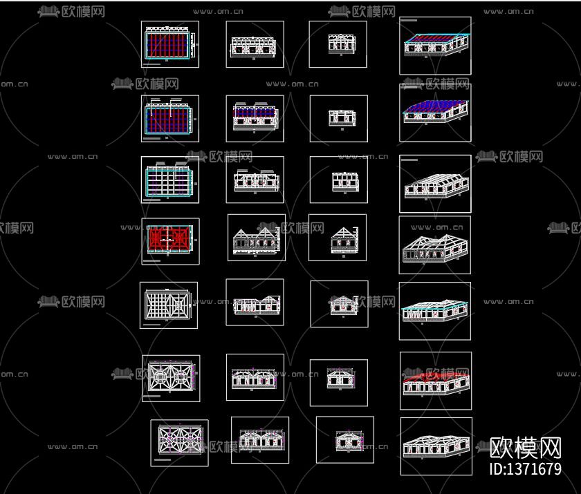 阳光房案例cad图纸下载（渲染图5）