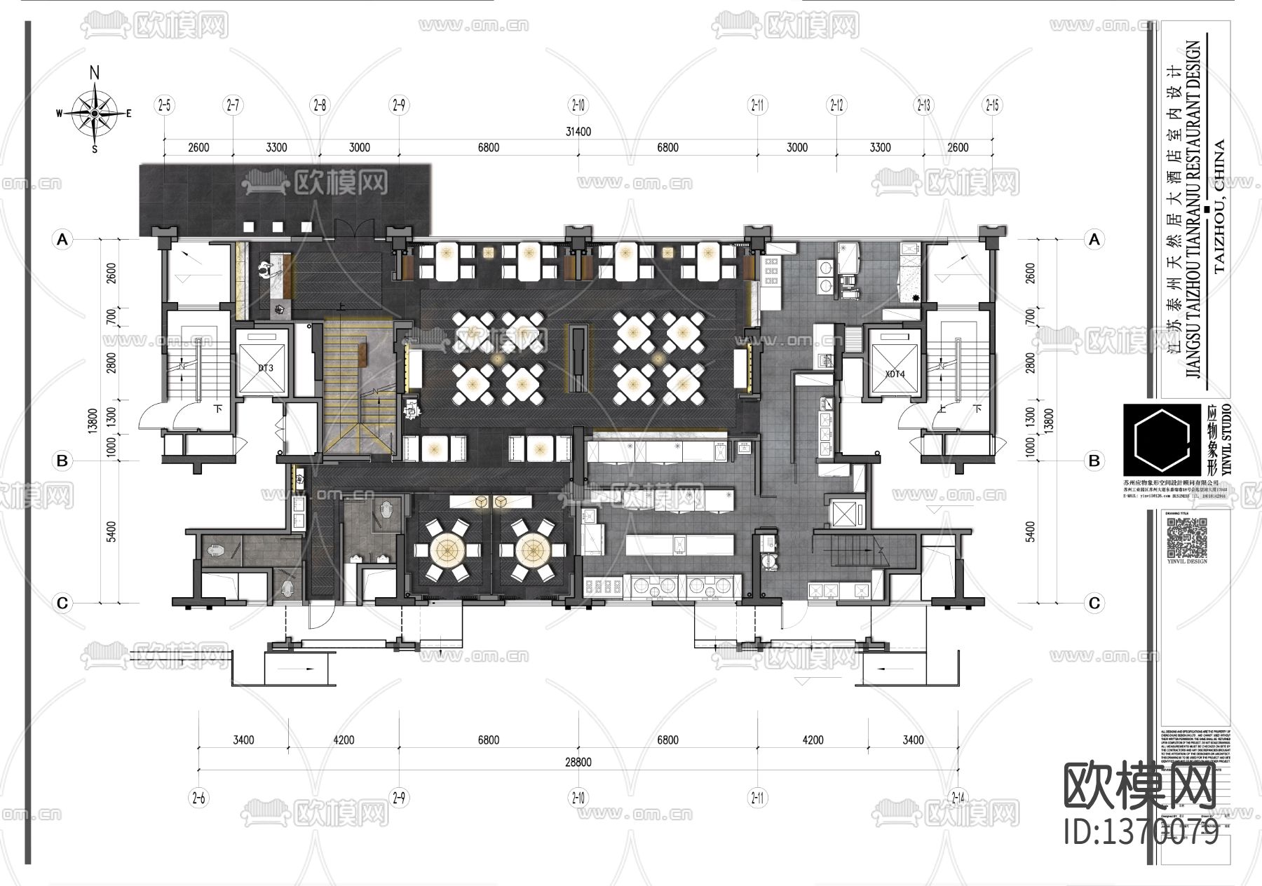 新中式餐厅cad施工图下载（渲染图5）