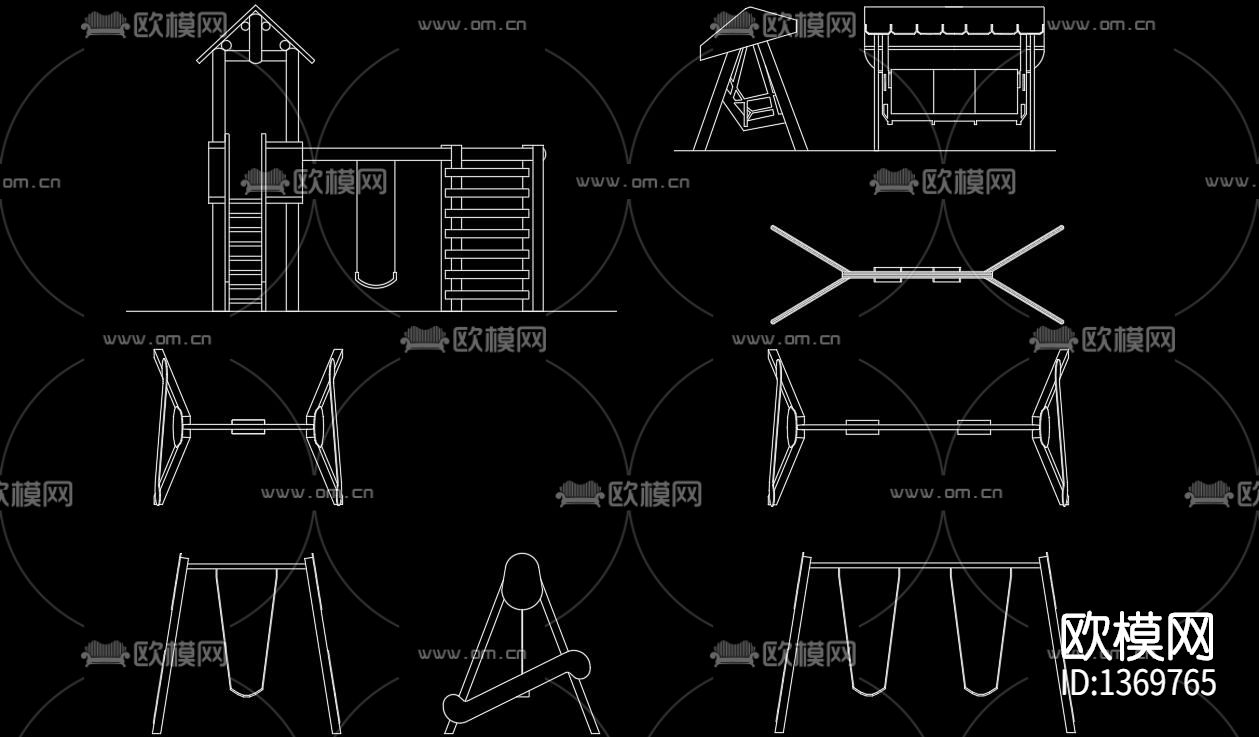 户外设施cad图库