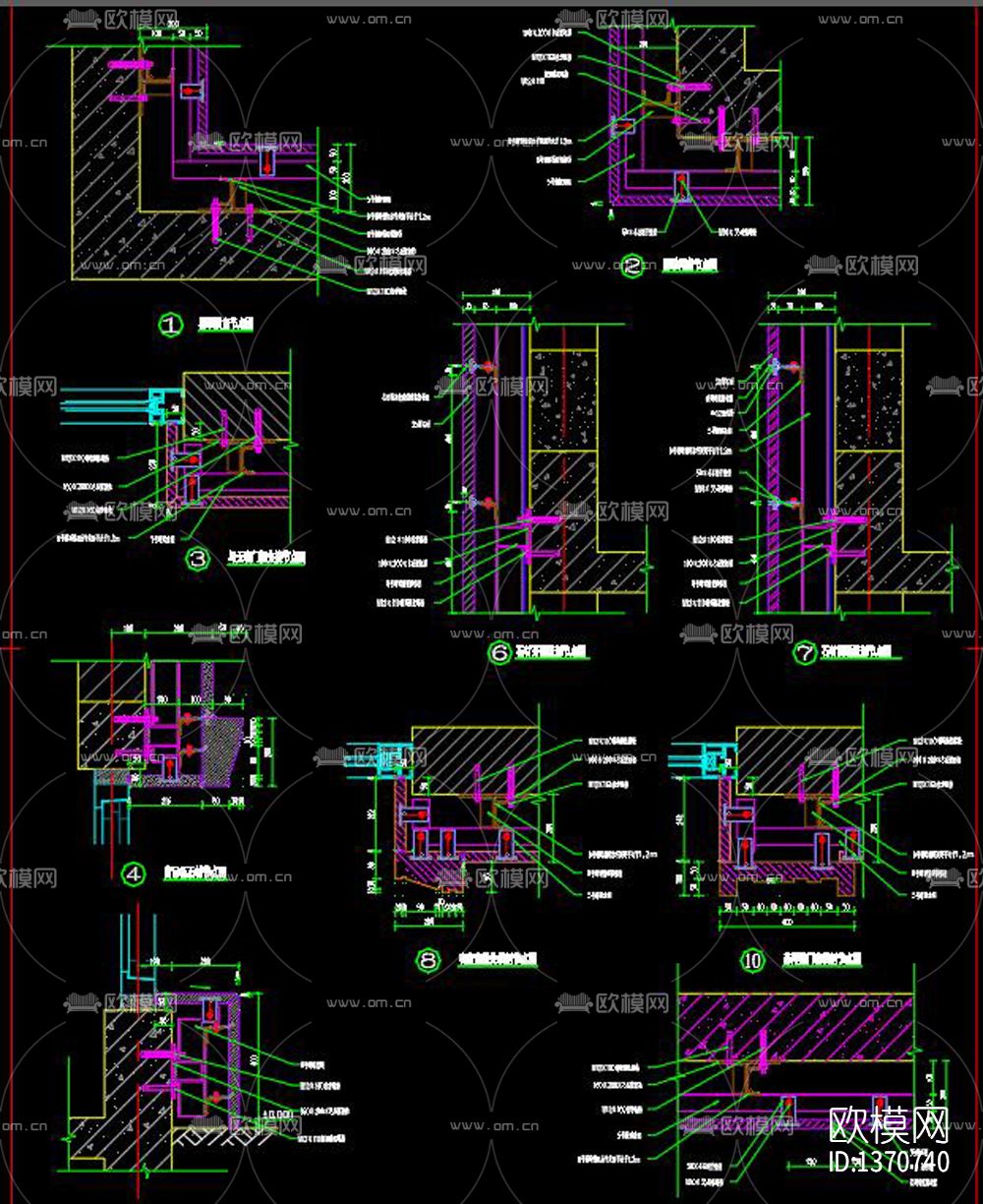 新中式别墅cad施工图下载（渲染图8）