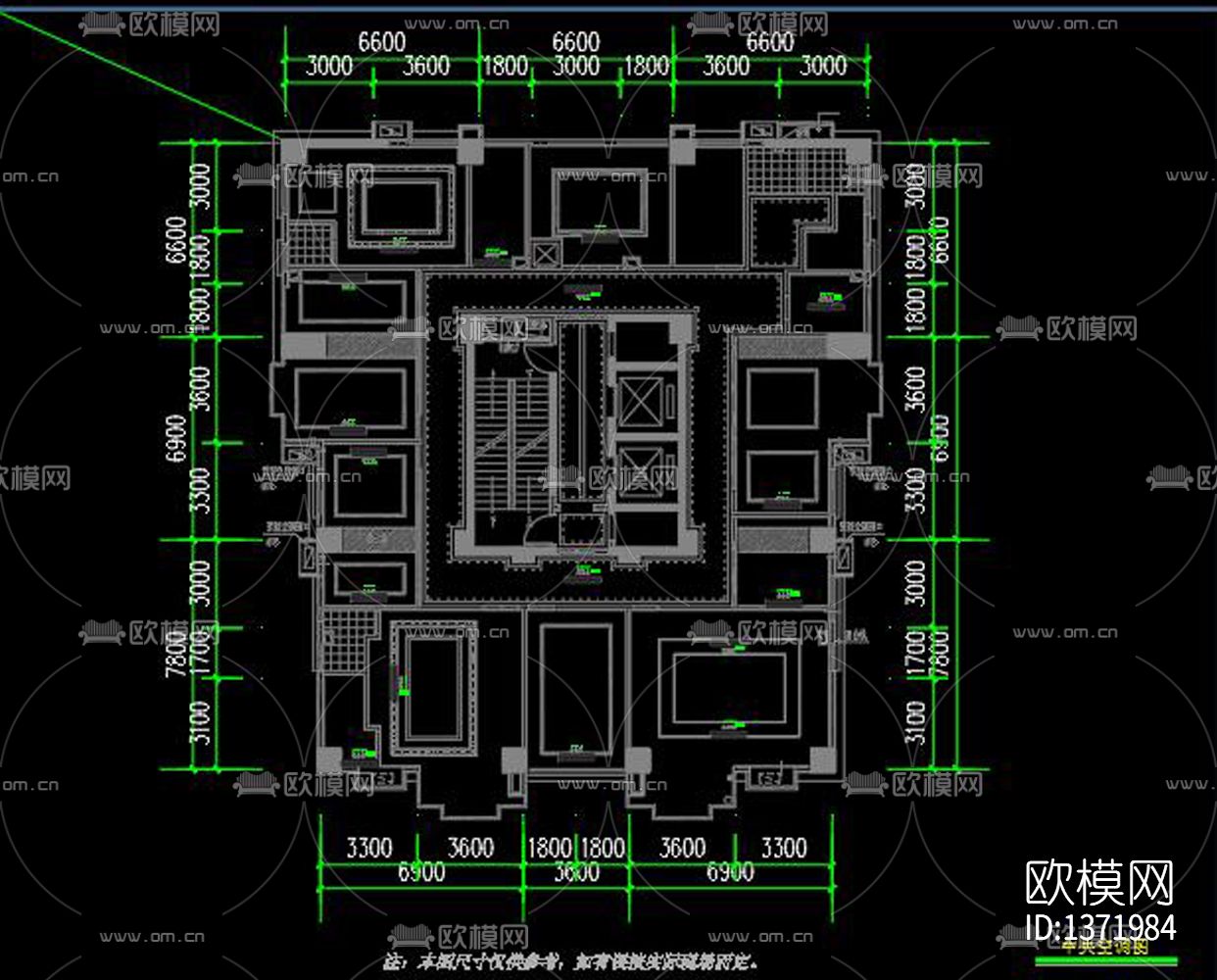 办公空间cad施工图下载（渲染图7）