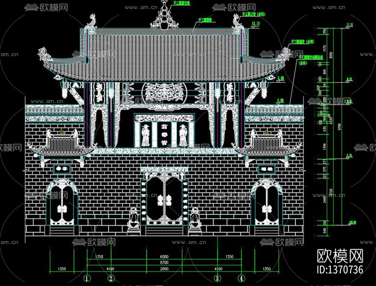 萬(wàn)壽宮建筑cad圖紙下載(渲染圖1)