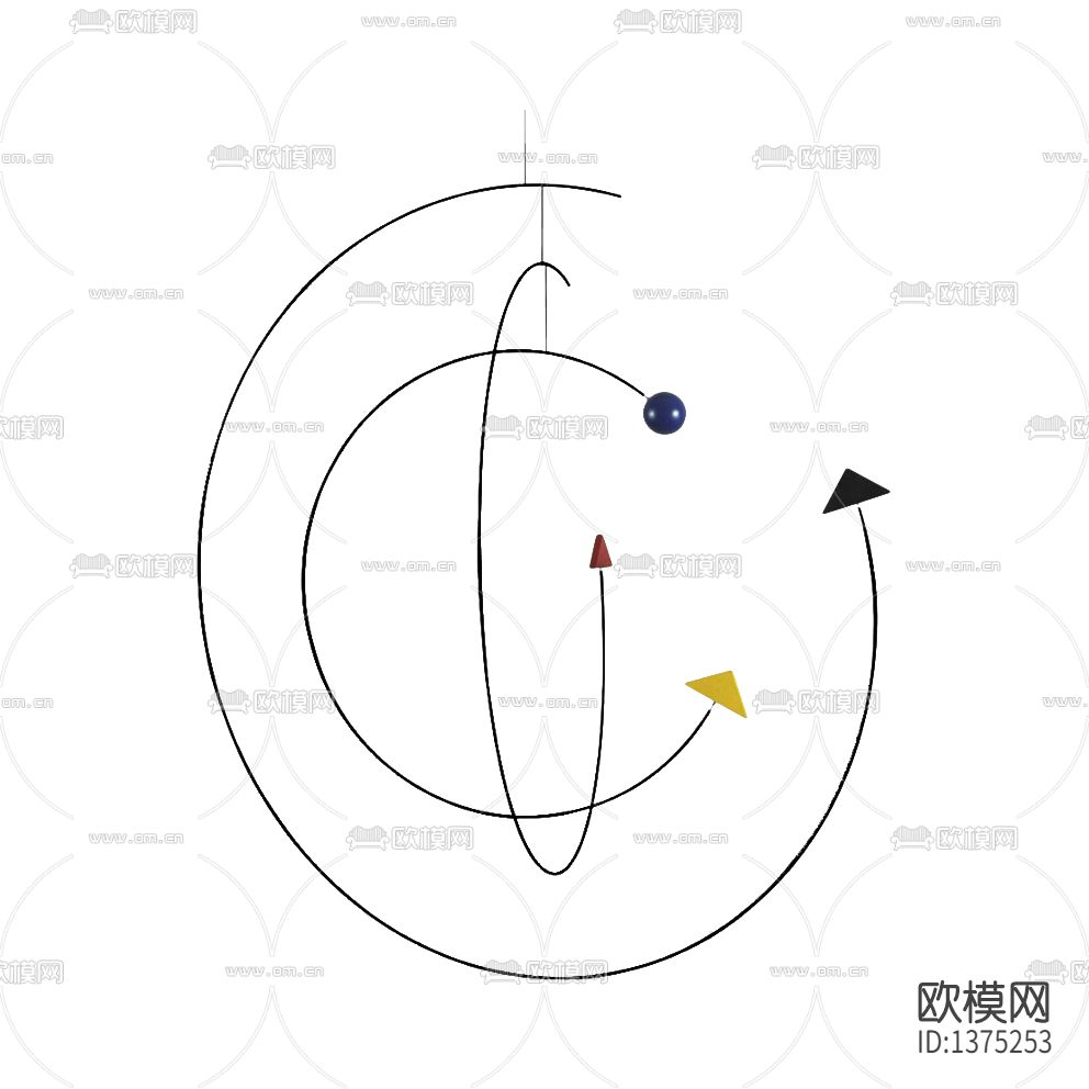北欧极简创意铁艺平衡雕塑吊饰下载