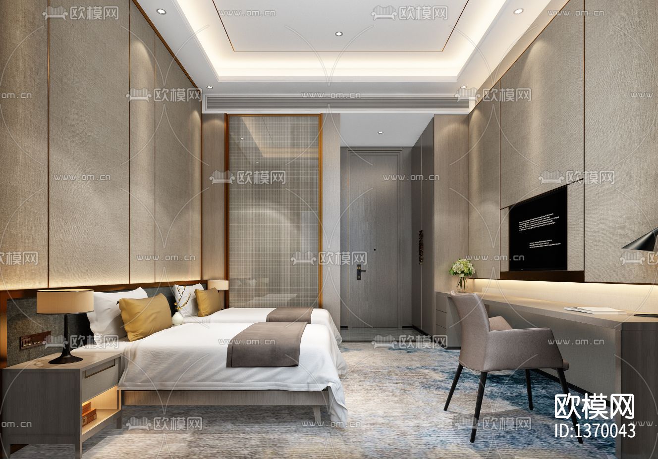 接待会所cad施工图下载（渲染图6）