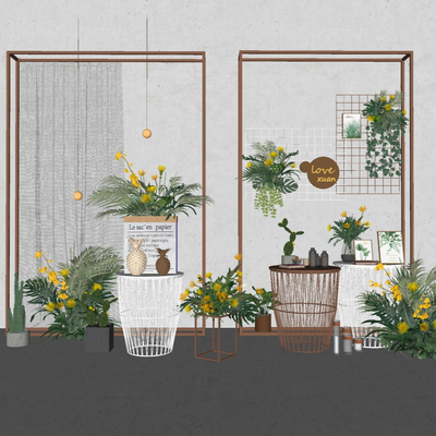  现代婚礼美陈合影区su模型 