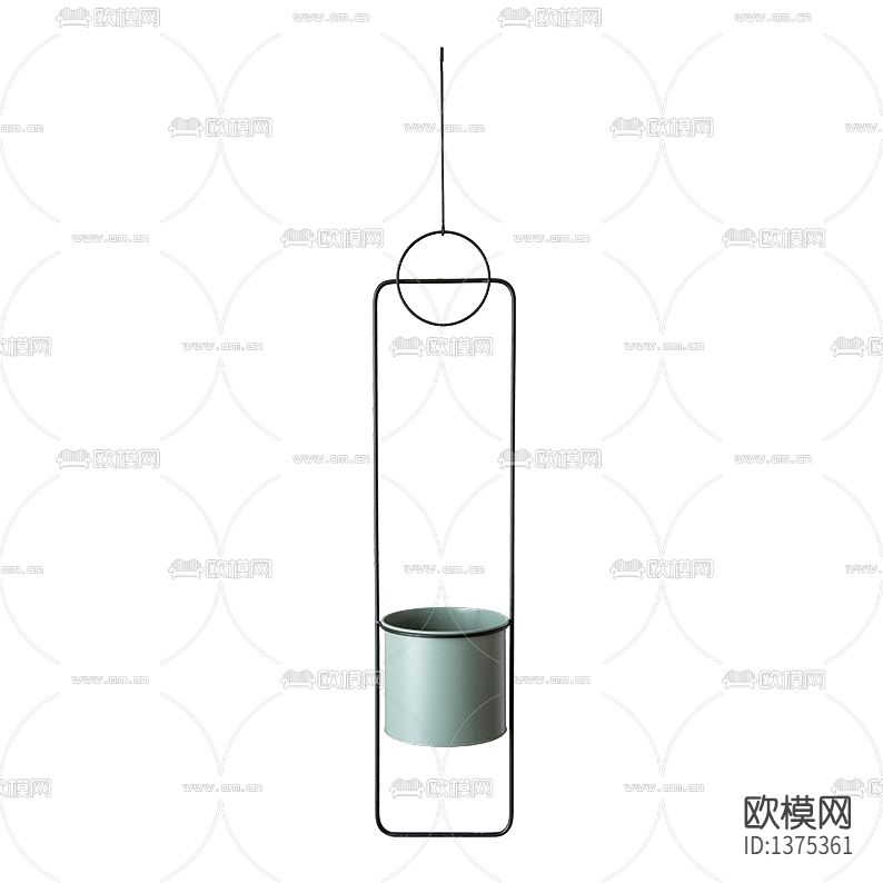 现代极简铁艺吊篮吊饰下载