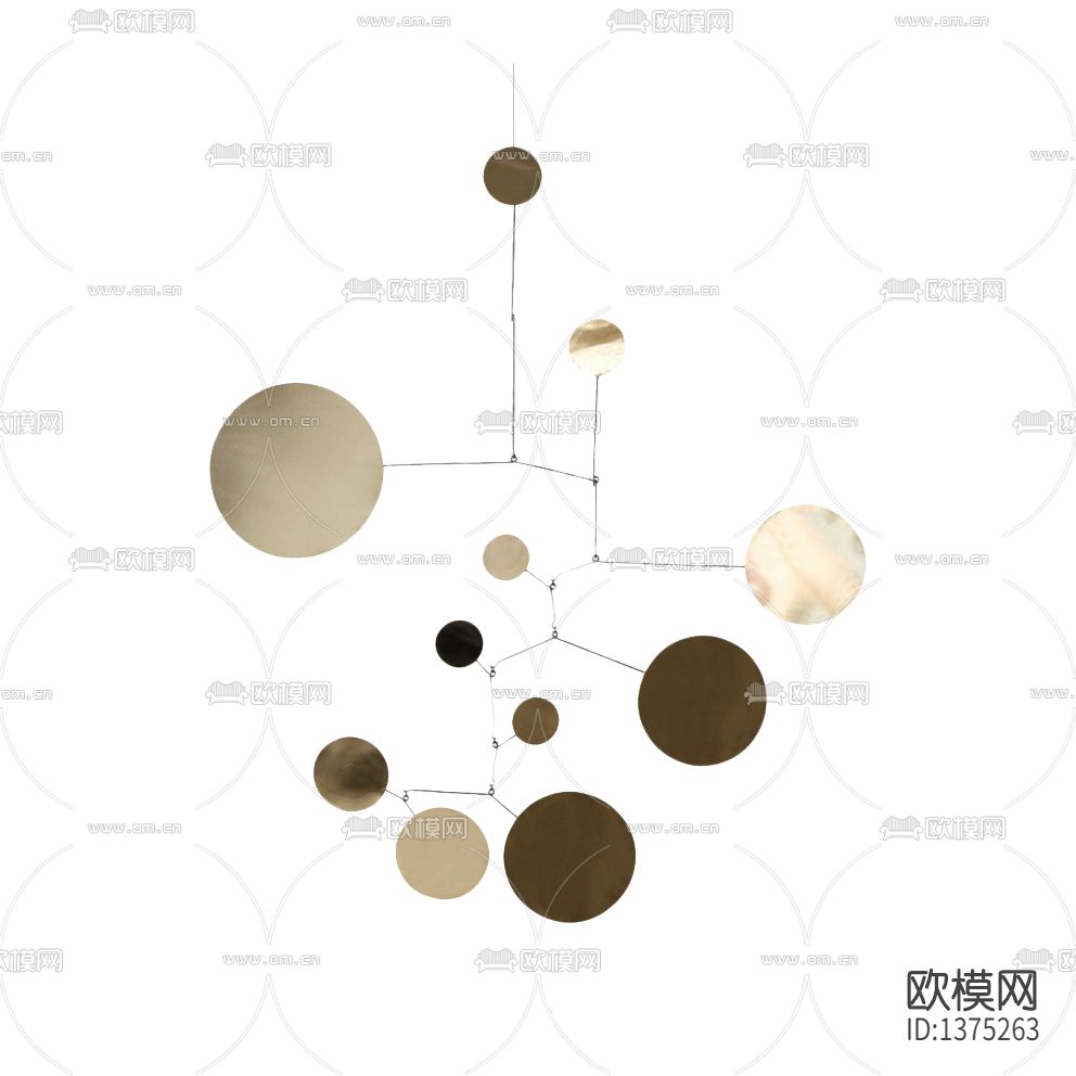 北欧极简铁艺平衡雕塑吊饰