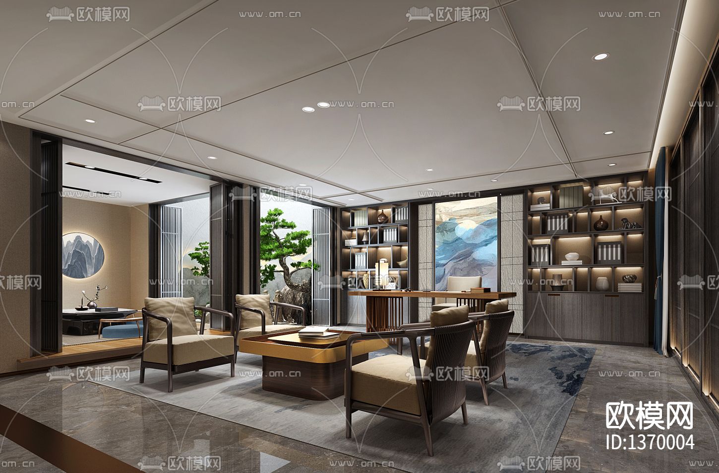 别墅cad施工图下载（渲染图4）