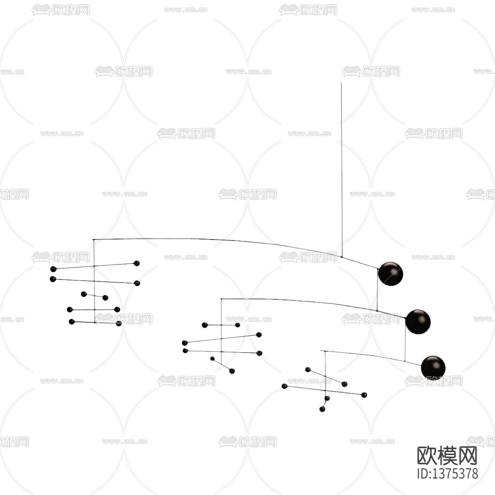现代极简金属平衡雕塑吊饰下载